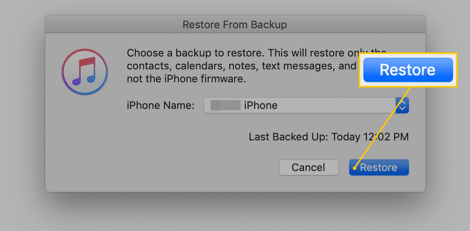 Tlačítko Final Restore v iTunes