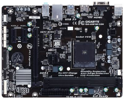 Gigabyte AMD AM1 FS1b Socket HDMI D-Sub mATX Základní deska (GA-AM1M-S2H)