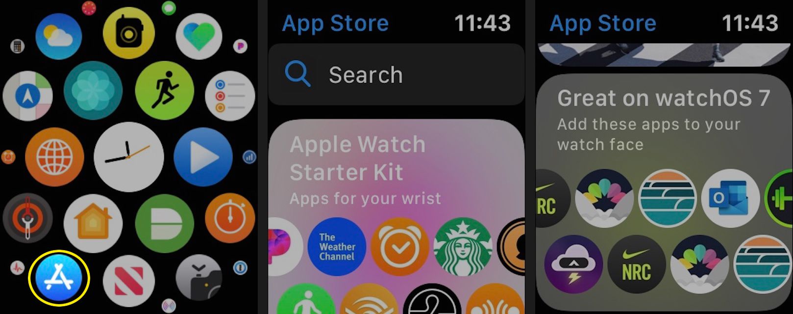 Otevřete App Store na Apple Watch a podívejte se na vybrané aplikace