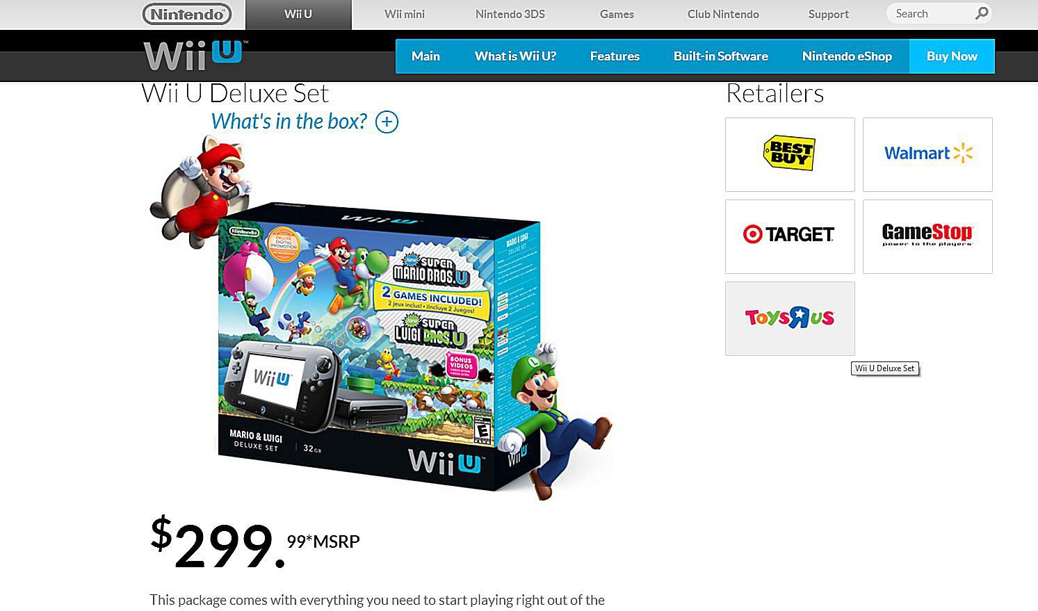 Cena Wii U