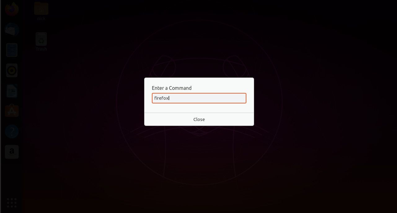 Příkaz pro spuštění Ubuntu