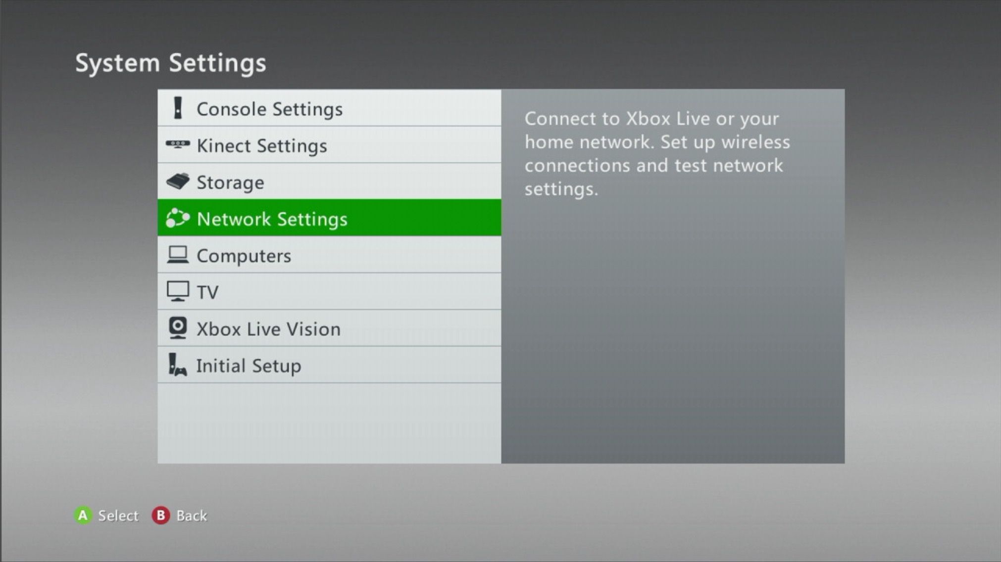 Nastavení sítě na konzole Xbox 360