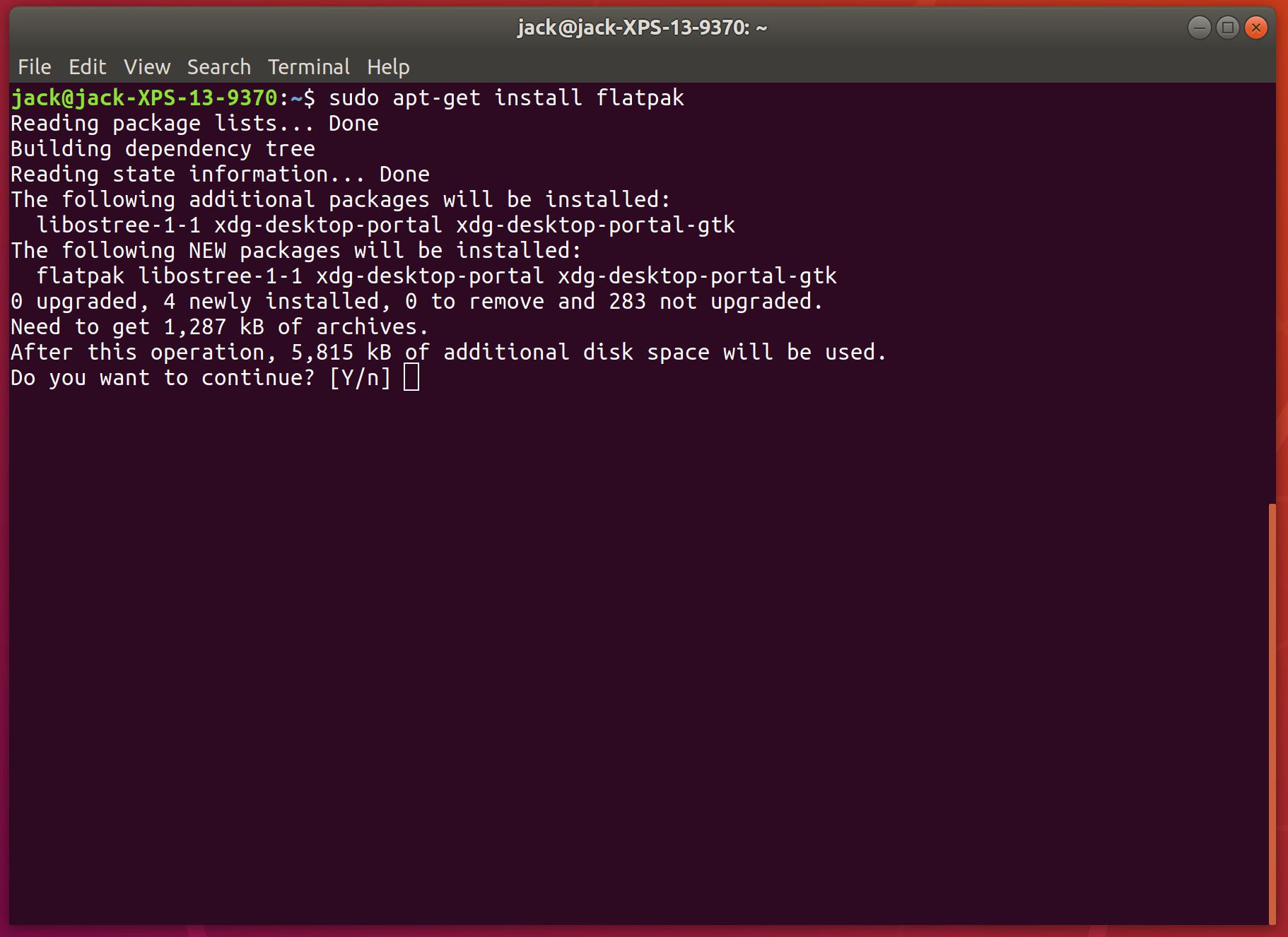 Instalace flatpaku na Ubuntu.