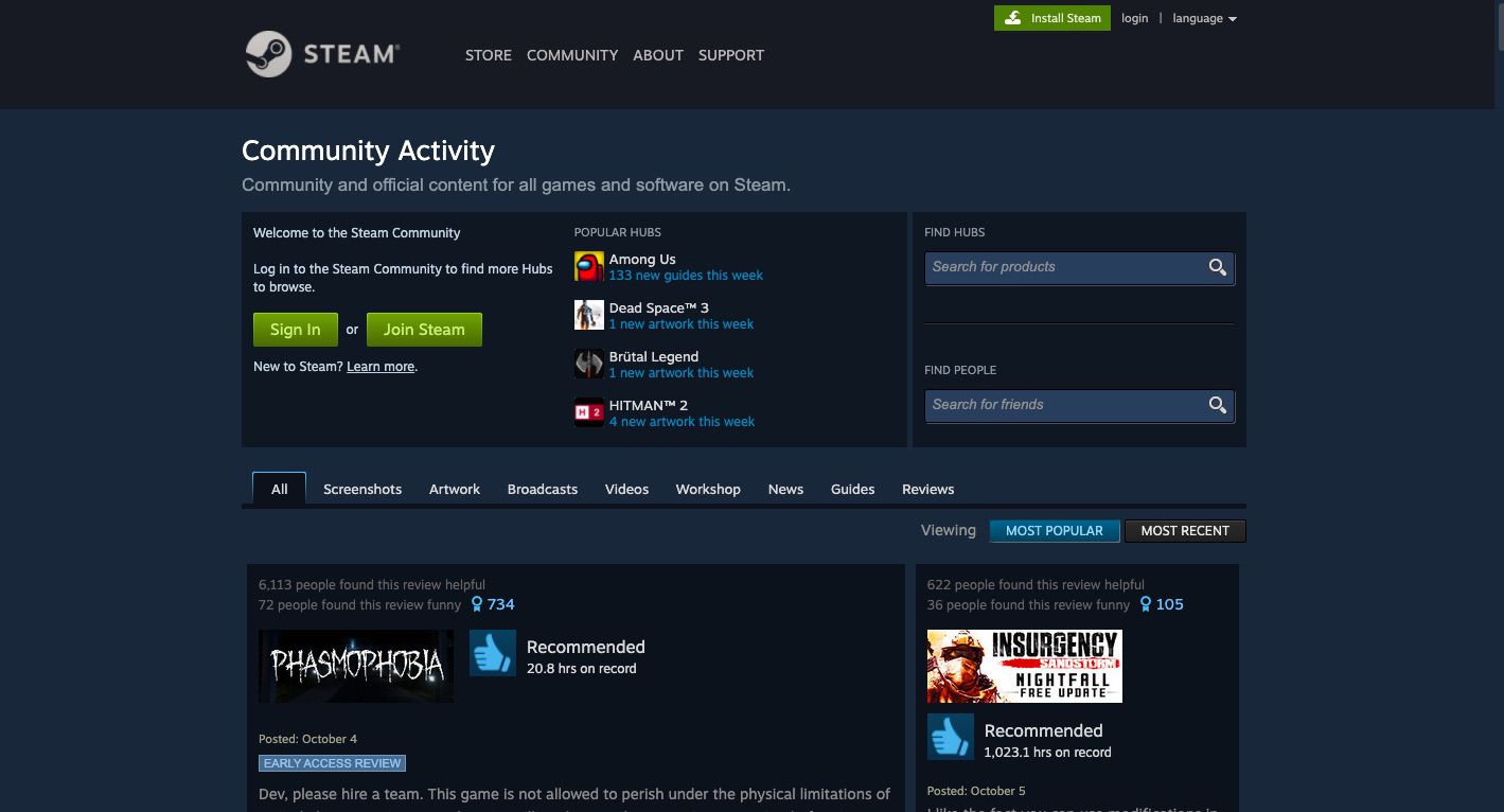 Web komunity Steam