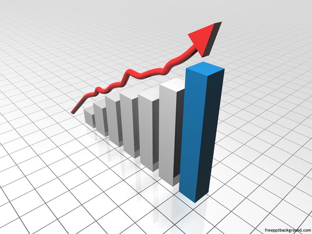 Zdarma šipka směřující nahoru na obrázek barchart zdarma pozadí aplikace PowerPoint.