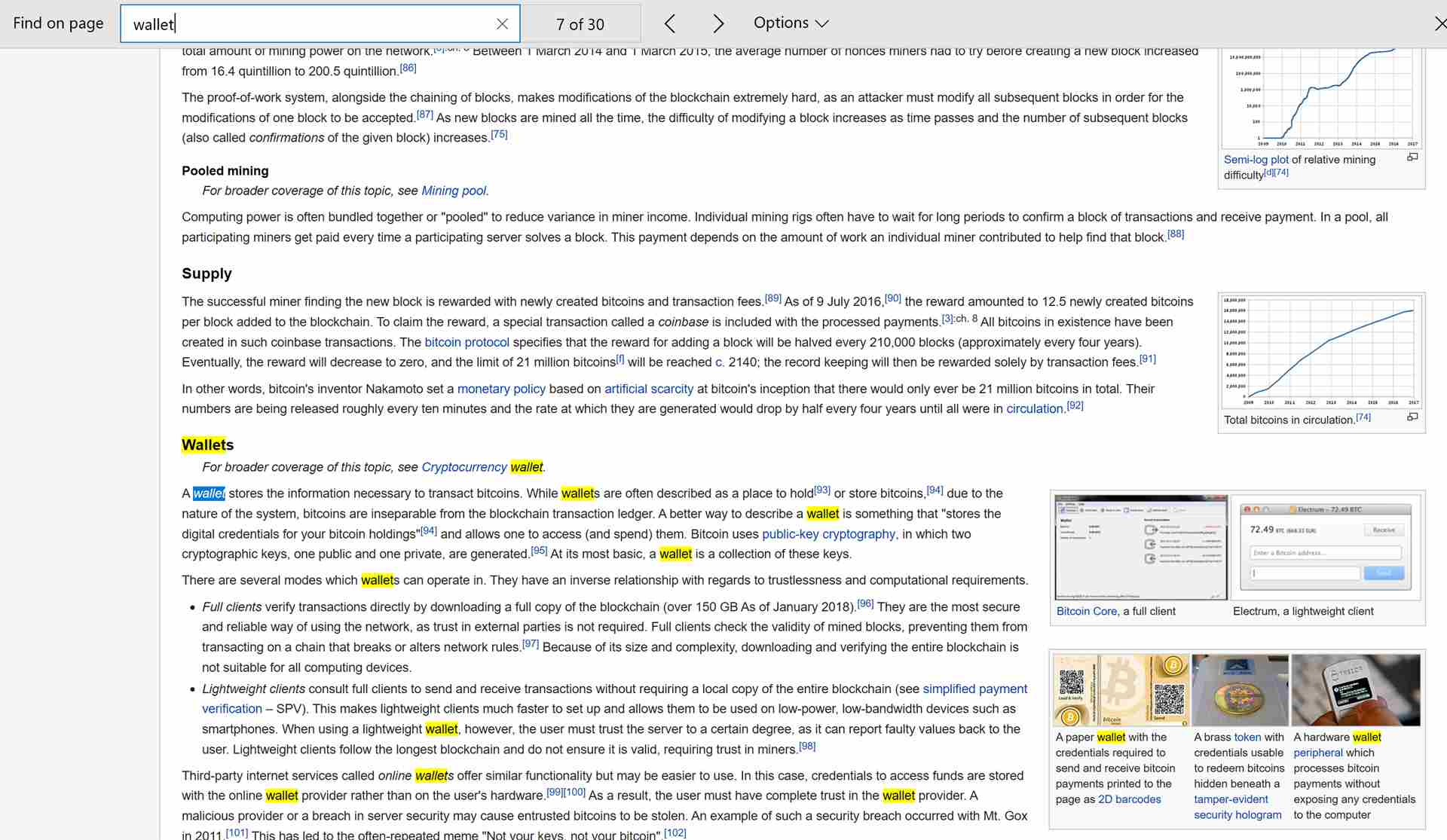 Hledání článku na Wikipedii v Microsoft Edge.