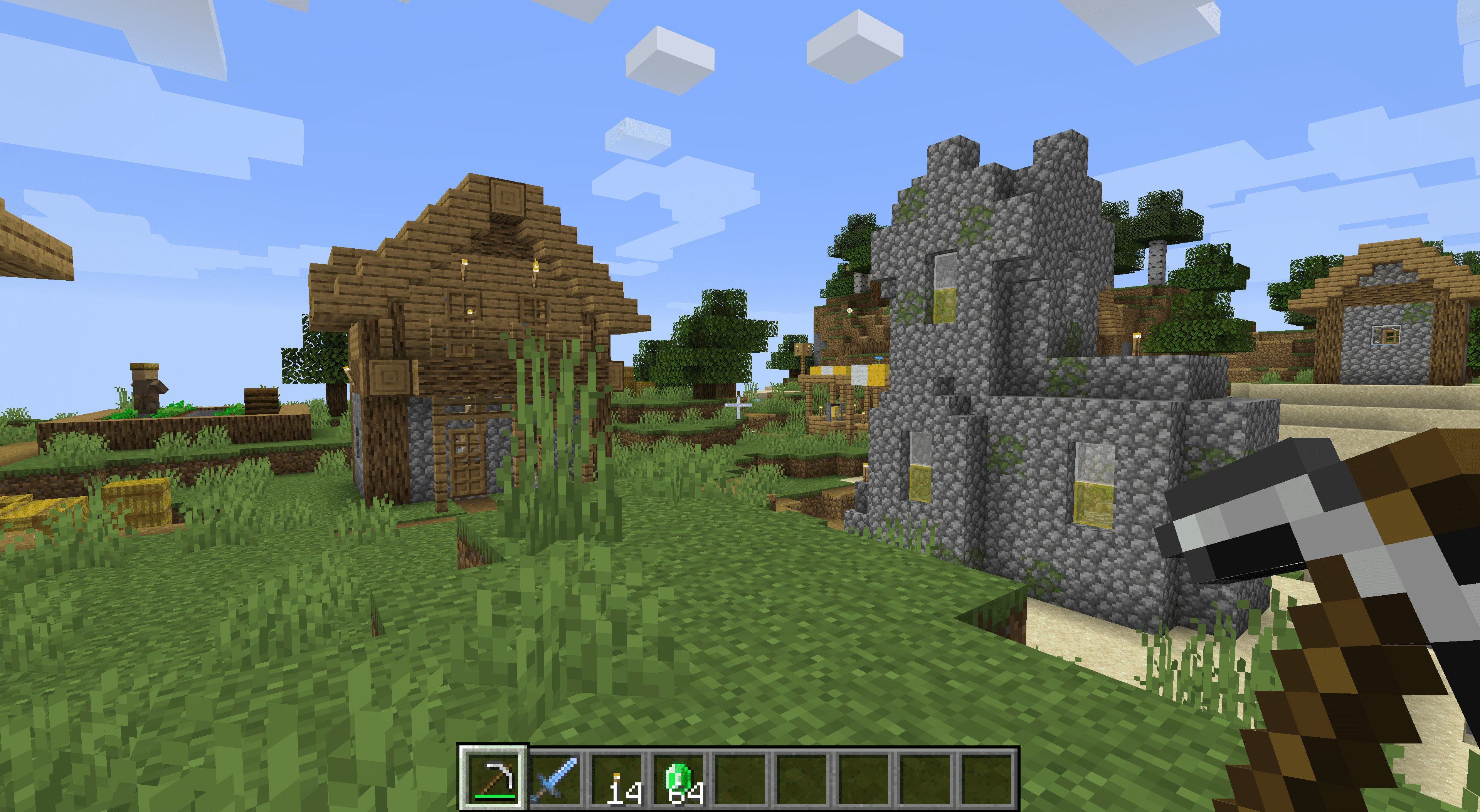 Vesnice v Minecraftu.