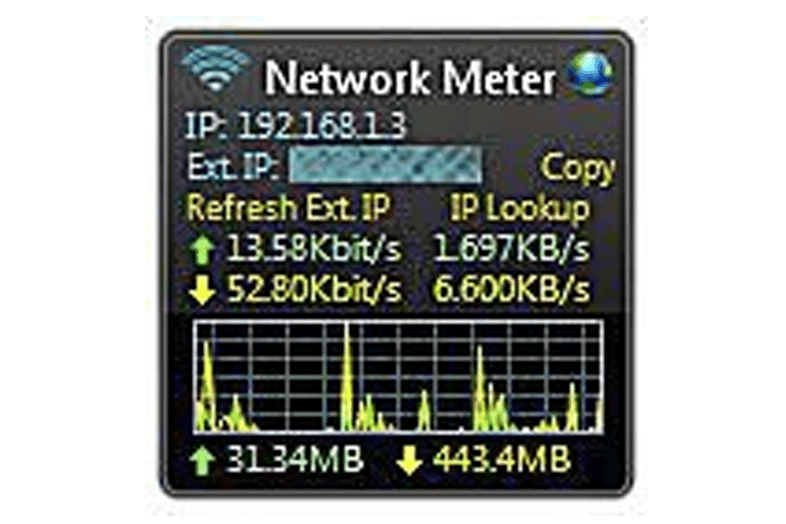 Gadget Wired Network Meter pro Windows