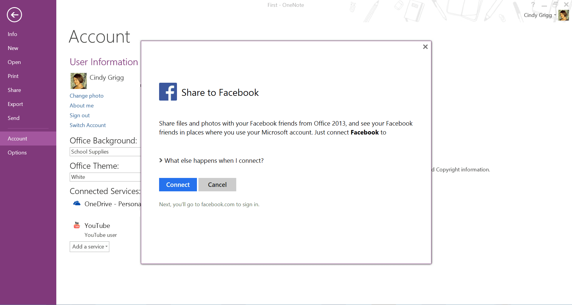 Sdílejte OneNote na Facebooku