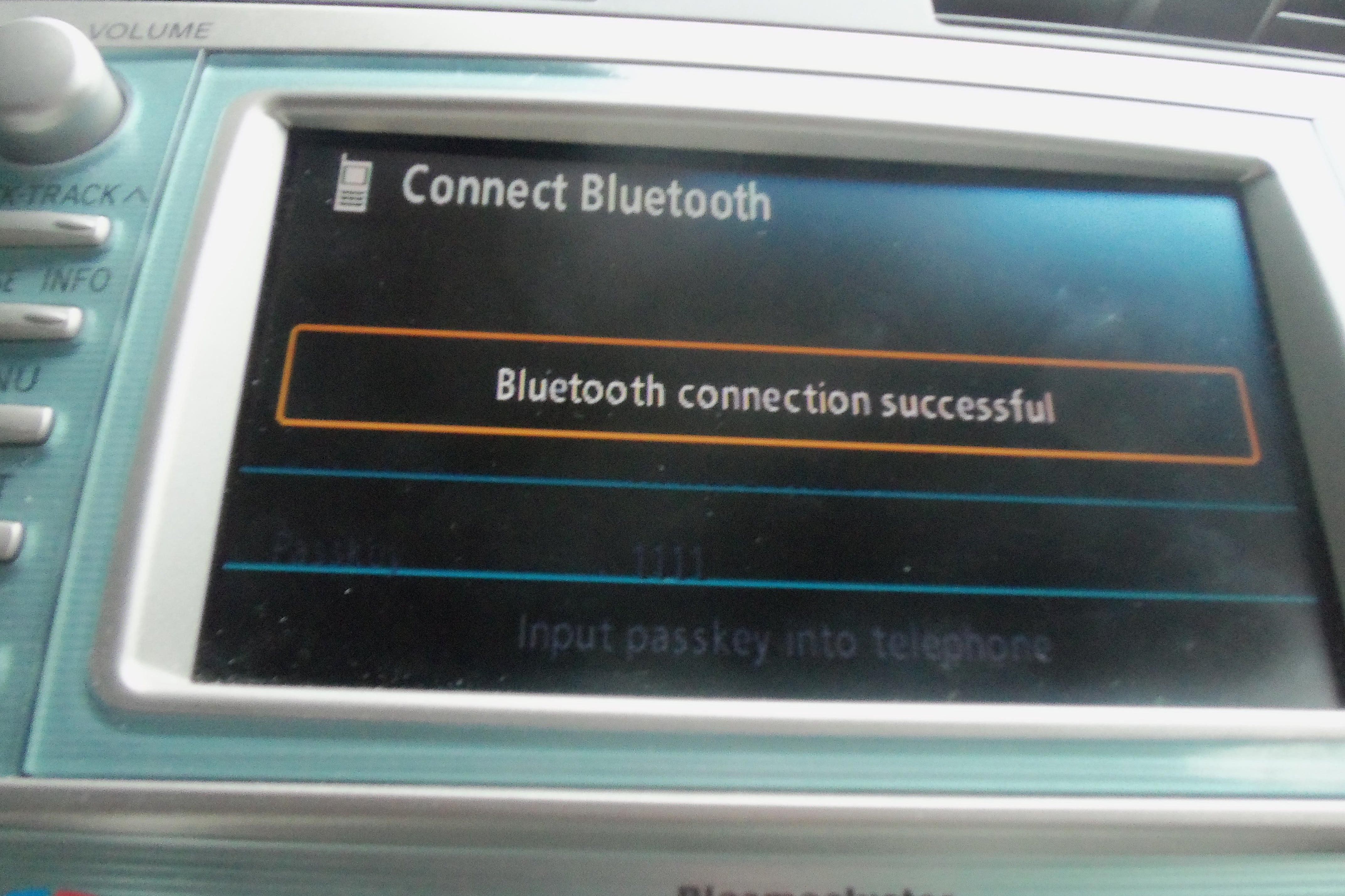 Úspěšné připojení Bluetooth od společnosti Toyota