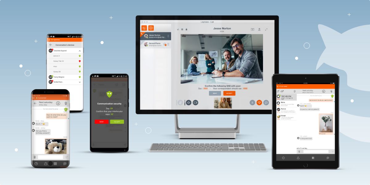Aplikace Linphone na různých zařízeních