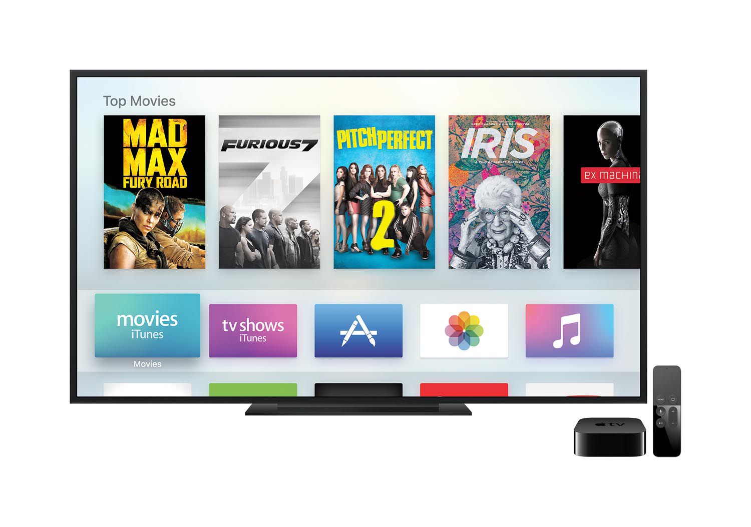 Apple TV s obrazovkovým rozhraním TvOS - vydání 2015