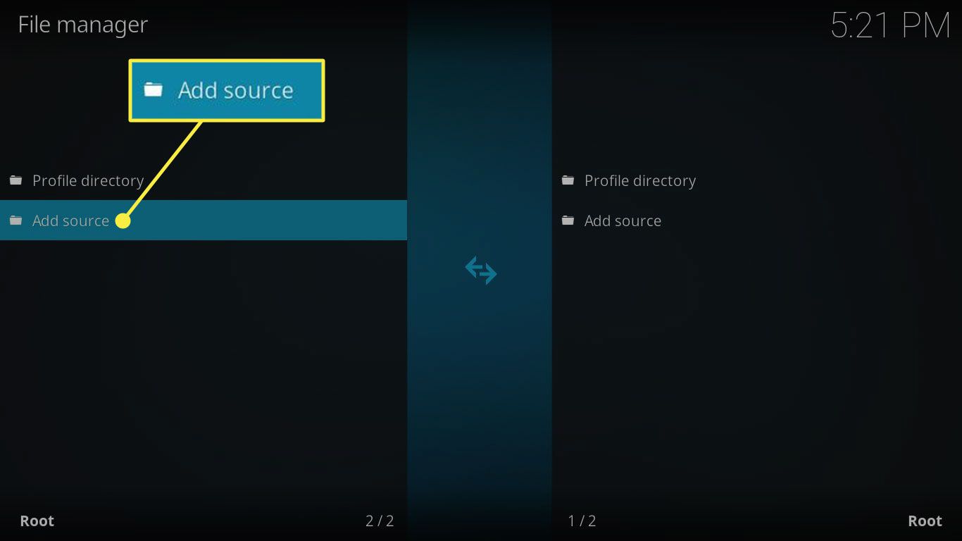 Přidejte zdroj ve Správci souborů Kodi