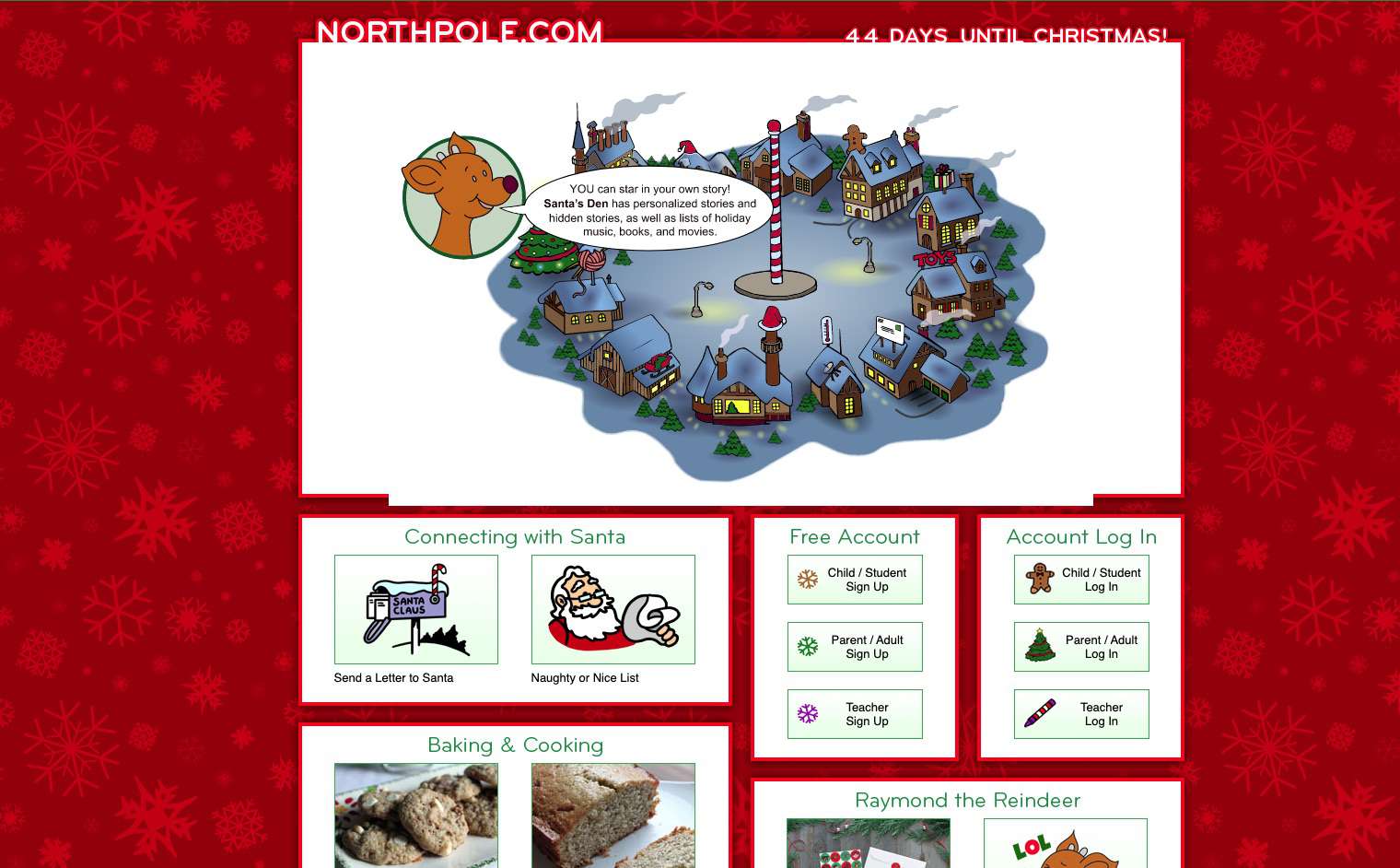Web společnosti NorthPole.com Santa