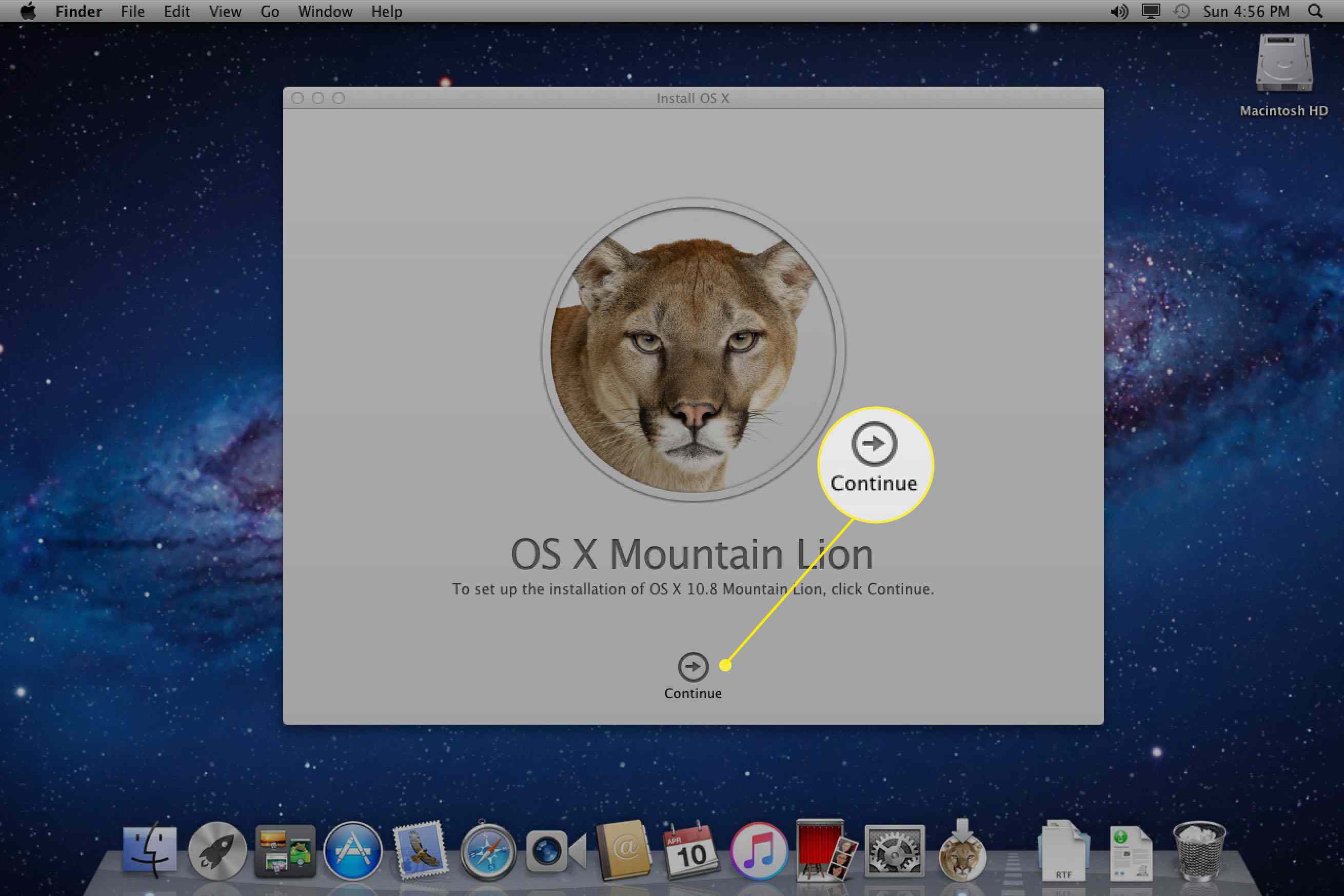 Aplikace OS X Mountain Lion Installer