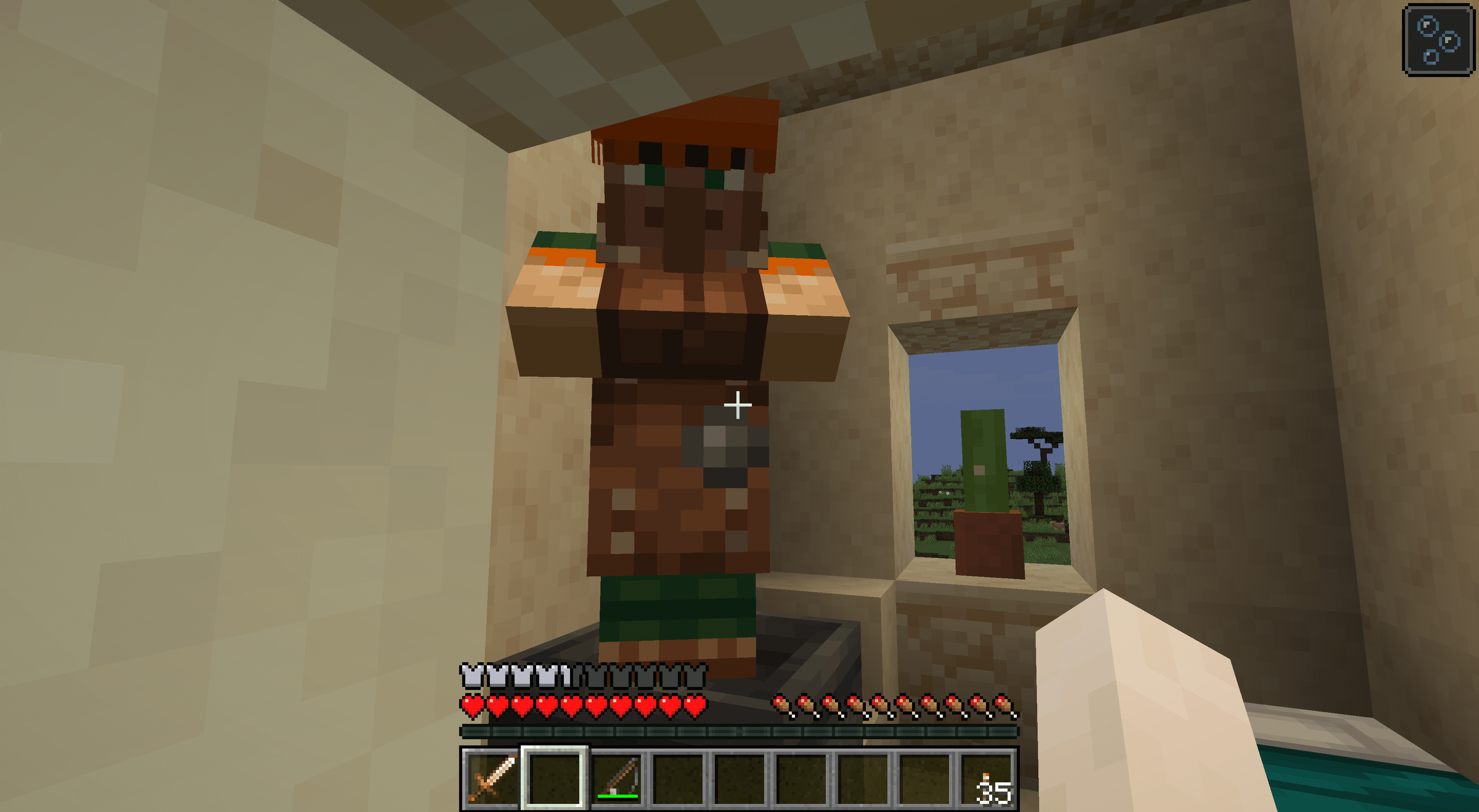 Kožený pracovník v Minecraftu.