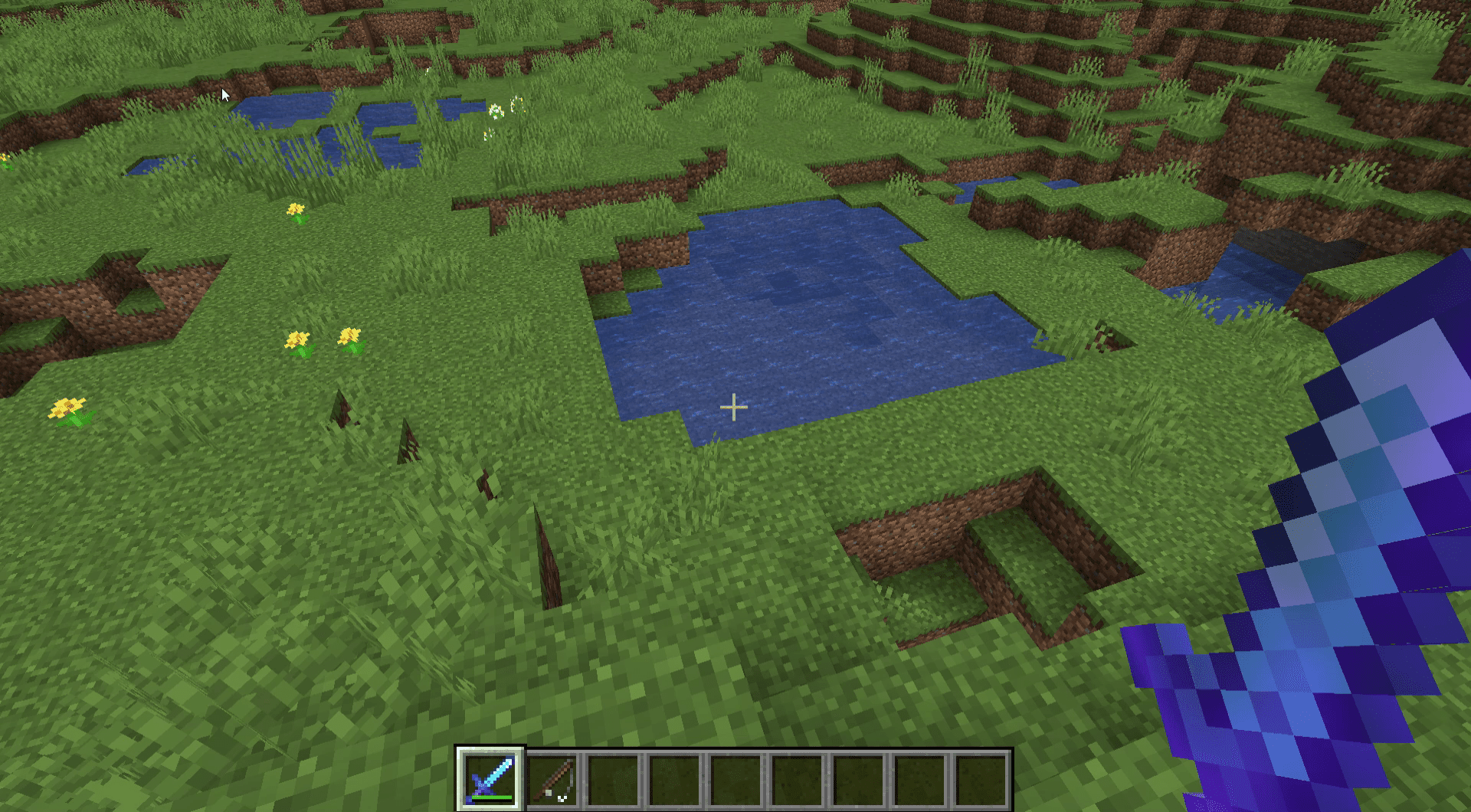 Screenshot rybníka v Minecraftu.