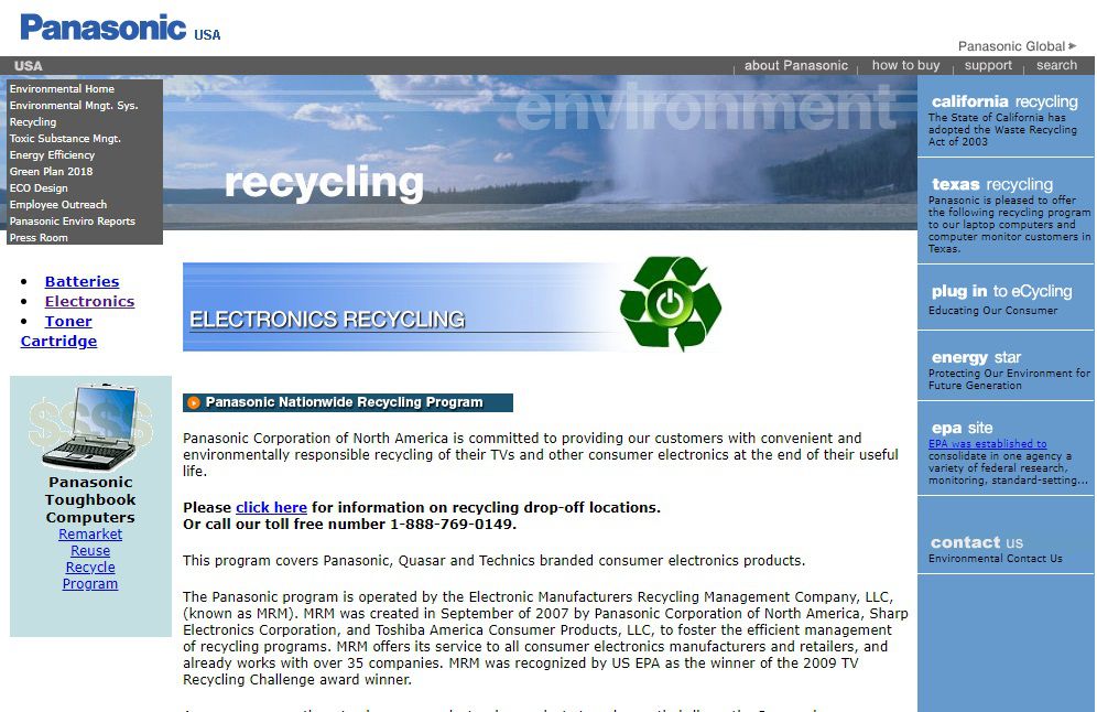 Recyklační program Panasonic
