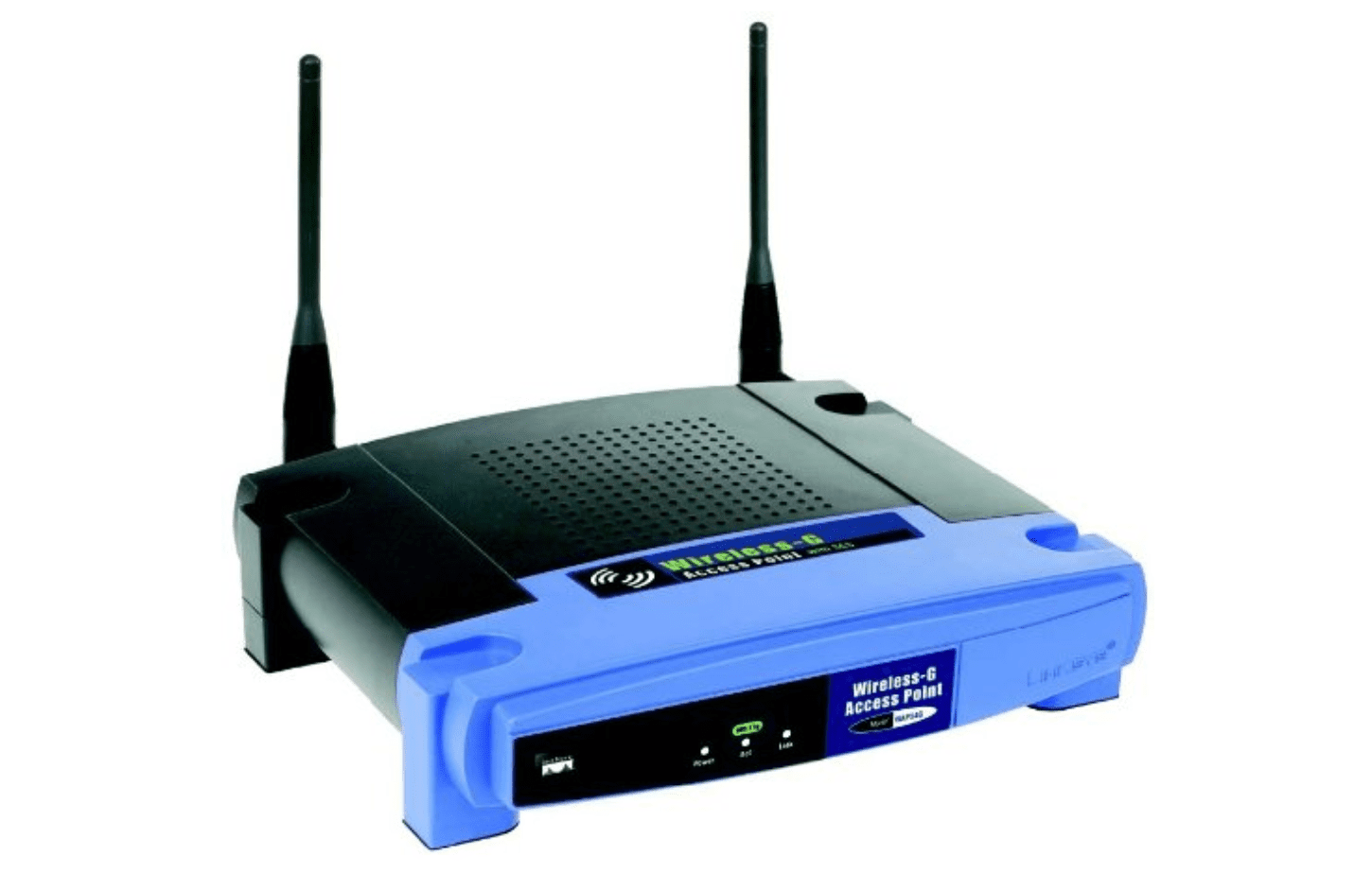 Bezdrátový přístupový bod Linksys WAP54G.