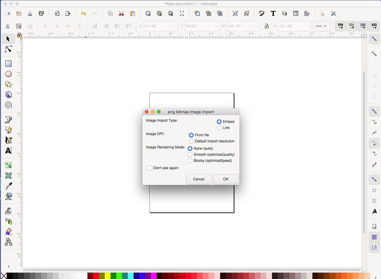 Vyberte logo Inkscape a poté klikněte na OK