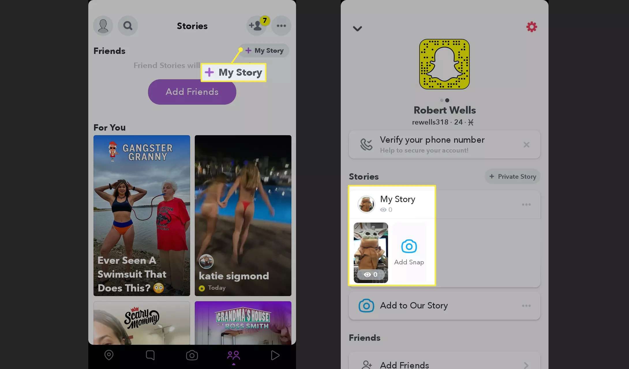 Přidejte a zobrazte příběhy na Snapchatu