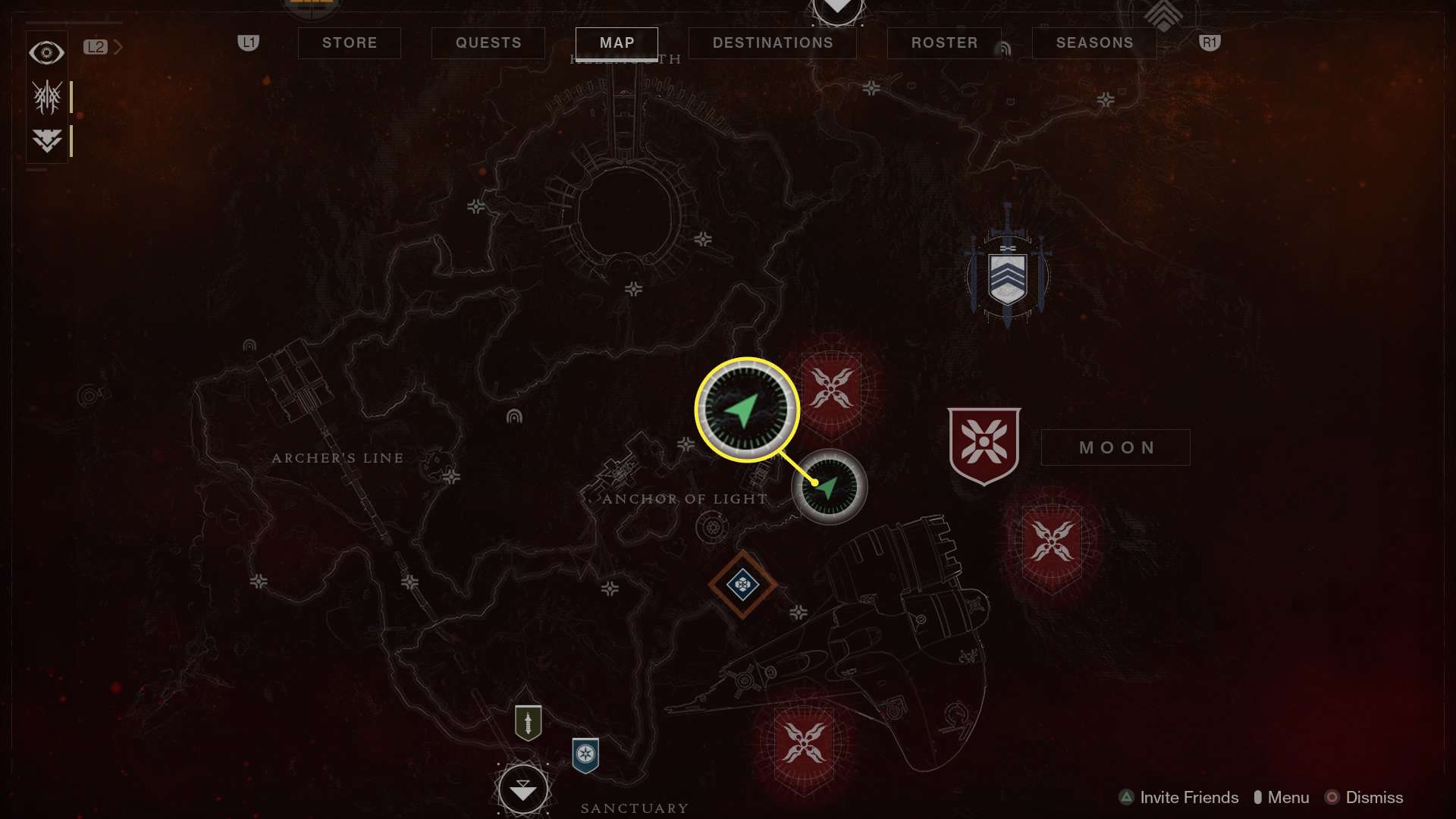 Temple of Crota umístění na mapě v Destiny 2