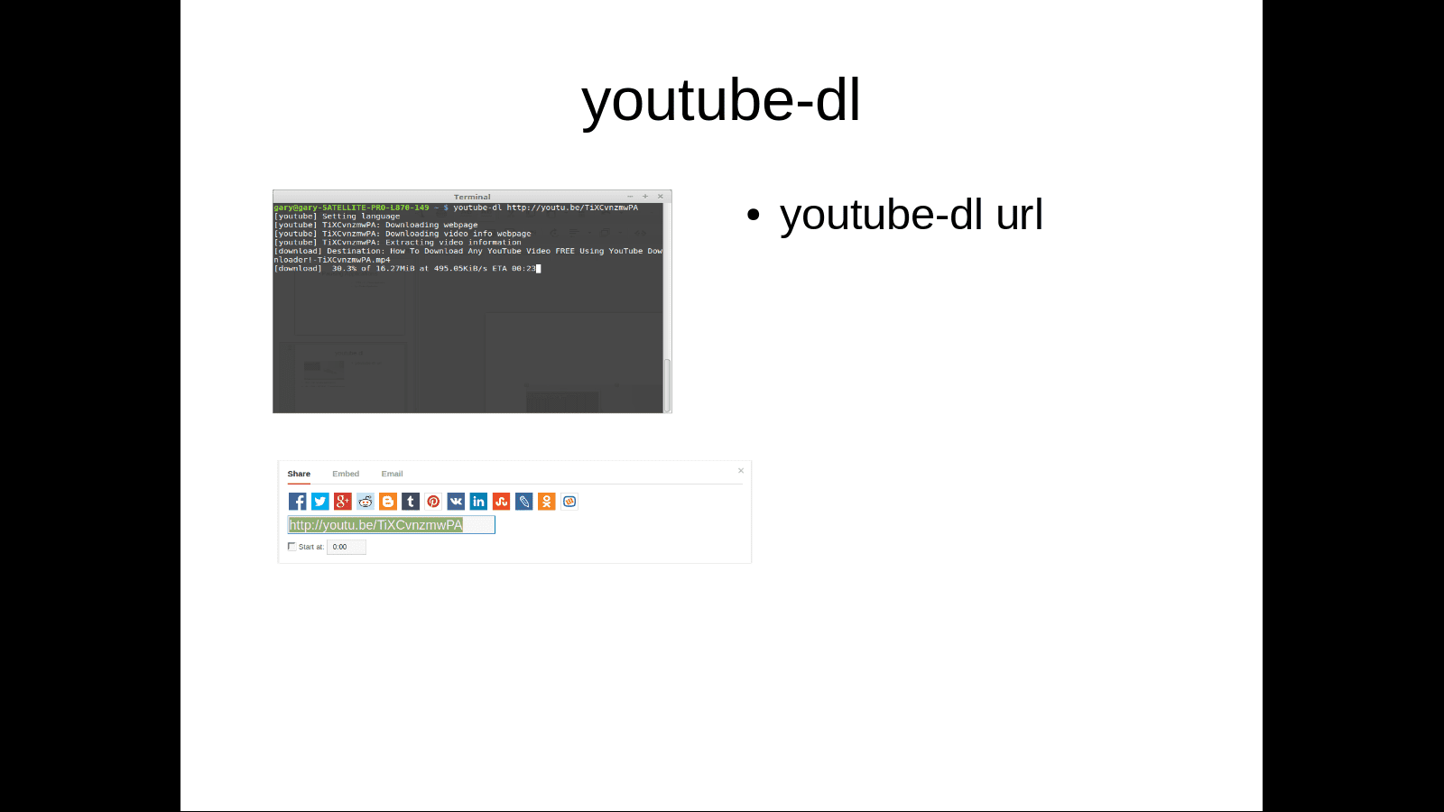 youtube-dl Linux příkaz