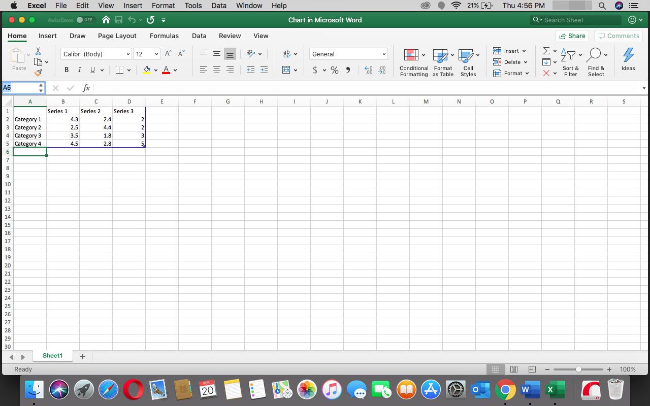 Tabulka v aplikaci Excel.