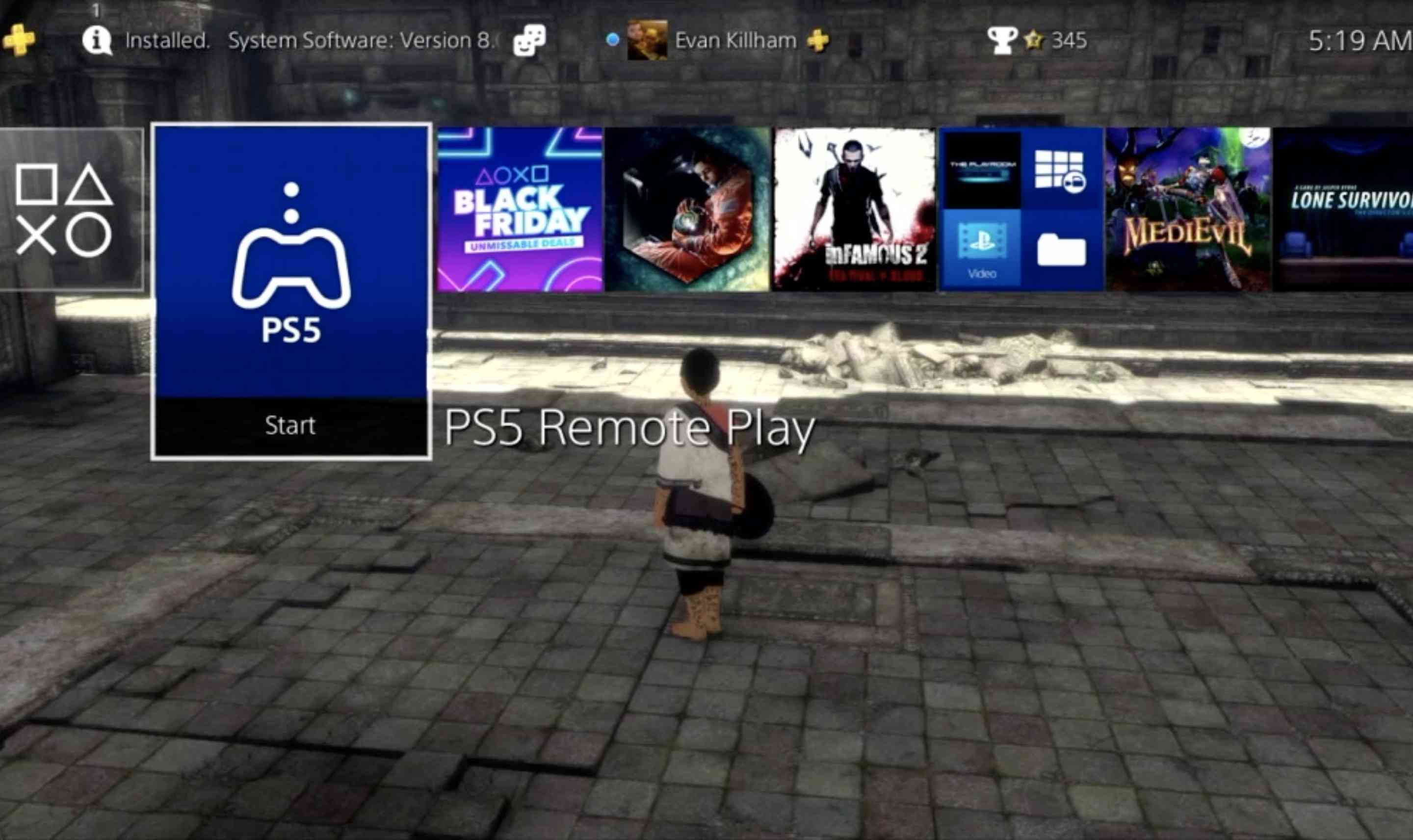 Aplikace PS5 Remote Play na PS4