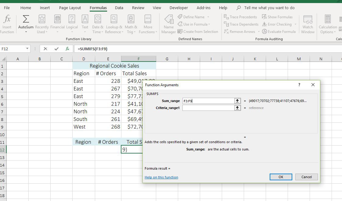 Výukový program funkcí aplikace Excel 2010 SUMIFS