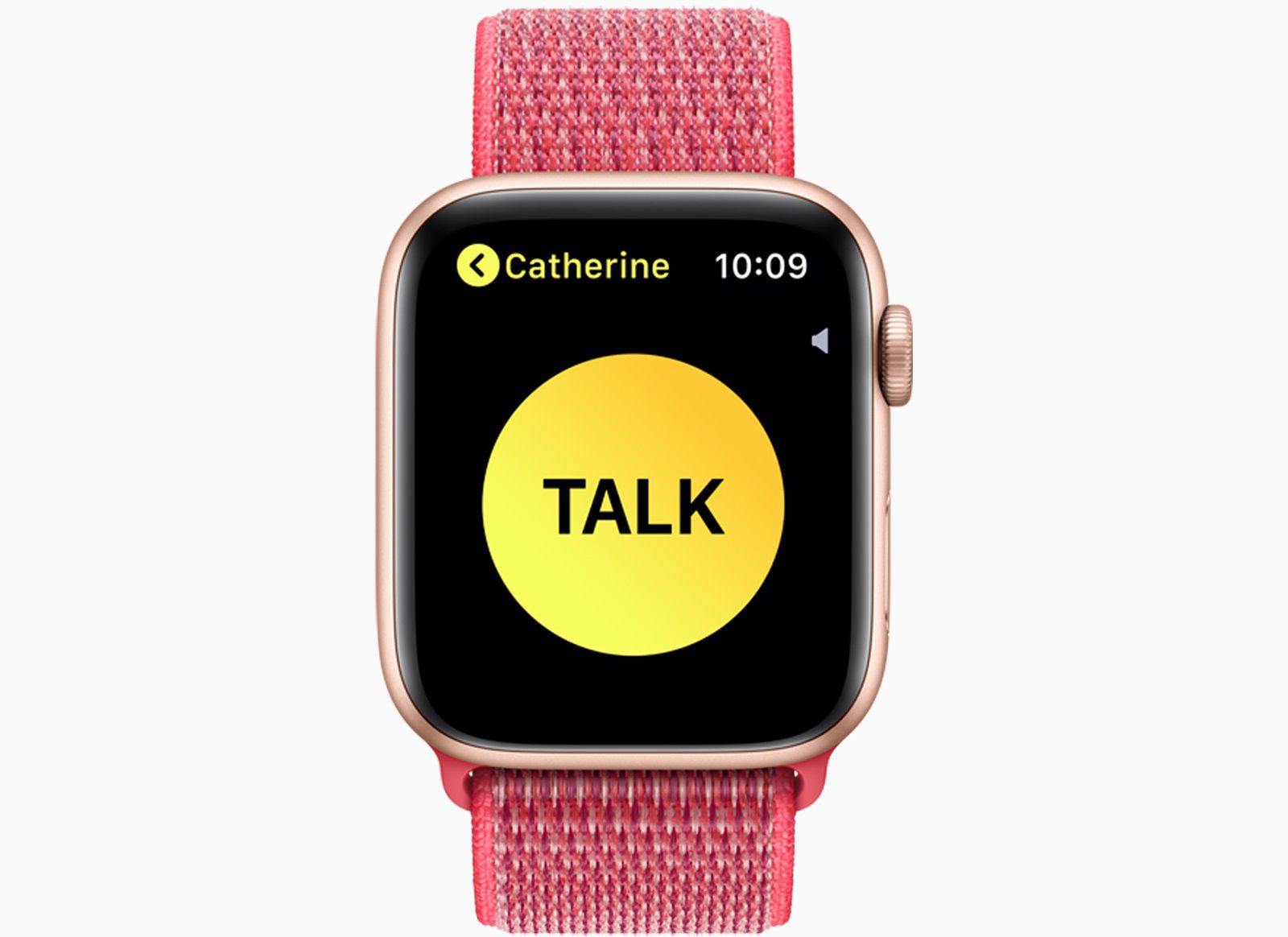 Apple Watch s aplikací vysílačky na obrazovce
