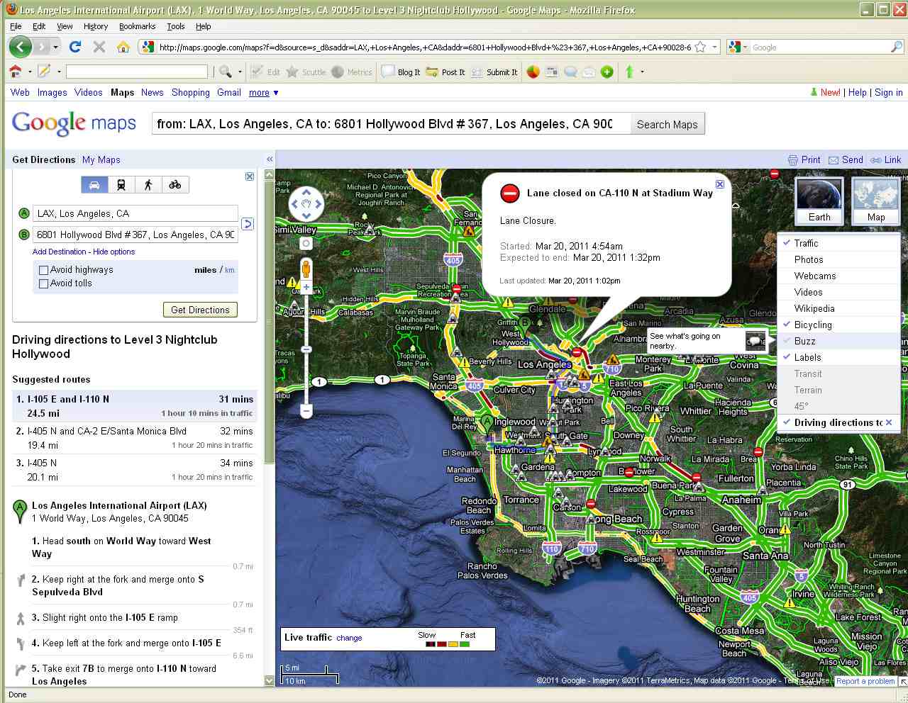 Google mapa Los Angeles