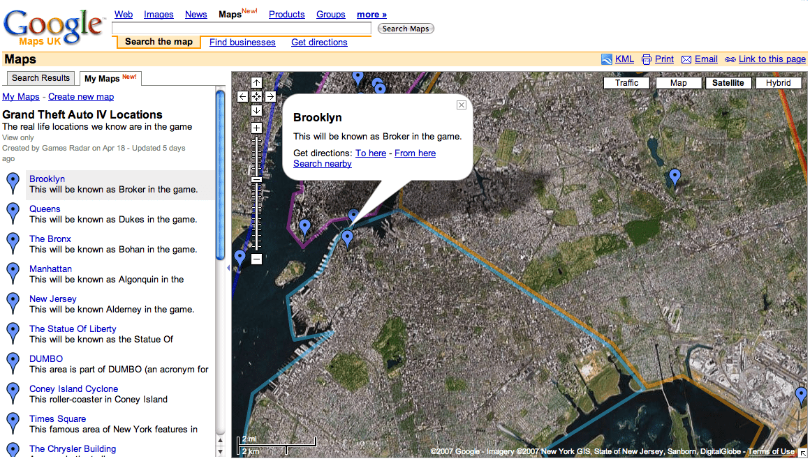 Mashup Map Google s GTA IV