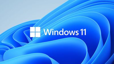 Windows 11 na modrém pozadí