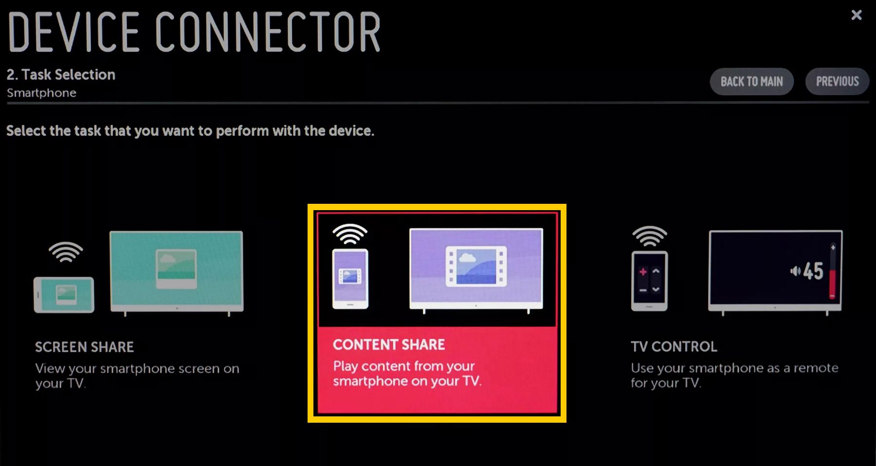 LG TV Device Connector - sdílení obsahu pomocí smartphonu