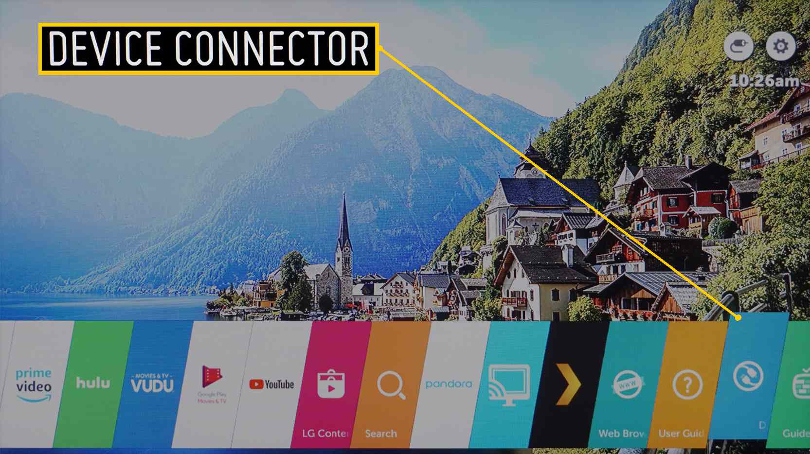 LG Smart TV - ikona konektoru zařízení na domovské obrazovce
