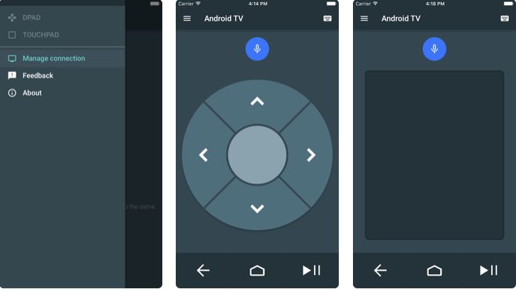 Aplikace pro dálkové ovládání Android TV pro iOS