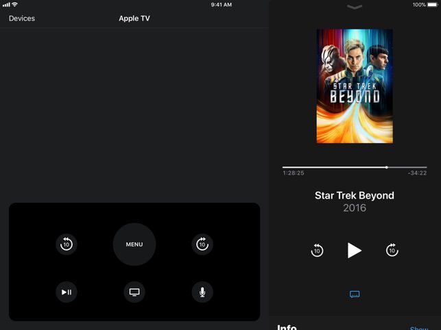 Aplikace Apple TV Remote na iPadu a iPhone