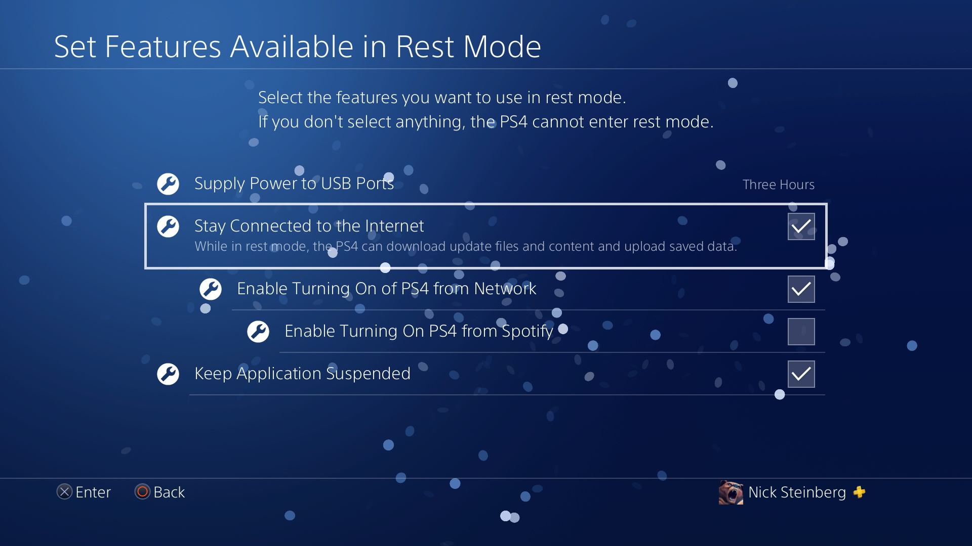 V nabídce PS4 vyberte možnost Zůstaňte připojeni k internetu.