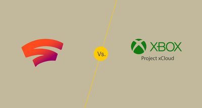 Loga Google Stadia a Project xCloud na pevném pozadí