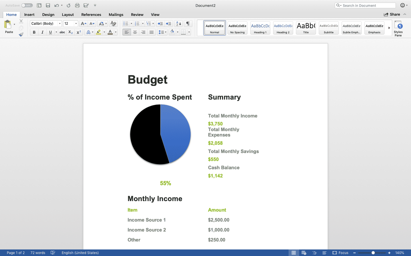 Tabulka aplikace Excel převedená do aplikace Microsoft Word