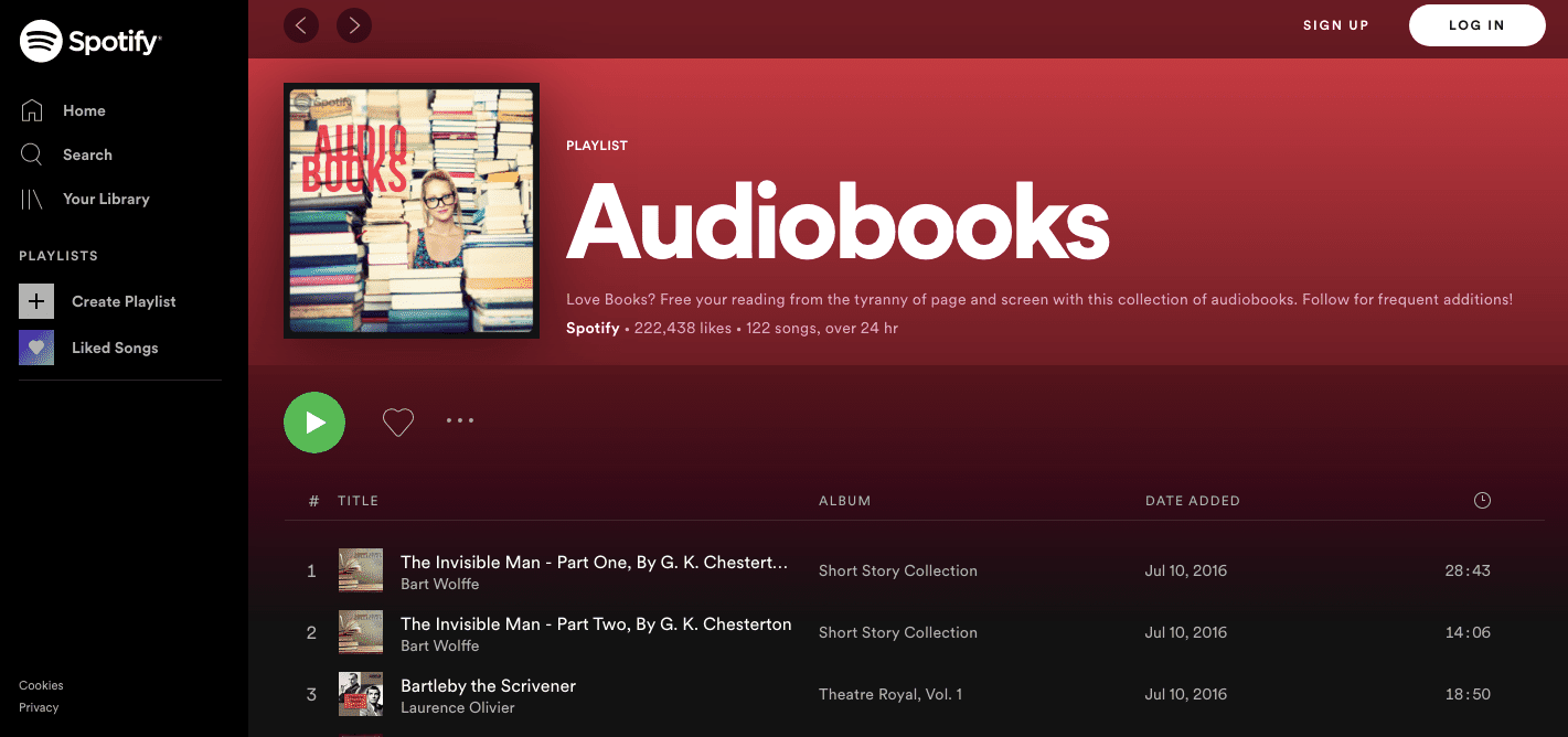 Audioknihy na Spotify