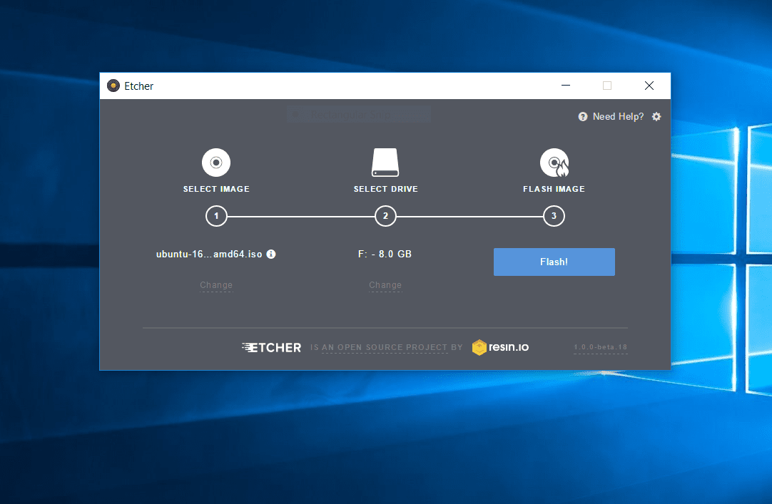 Vytvořte disk Ubuntu pomocí nástroje Etcher