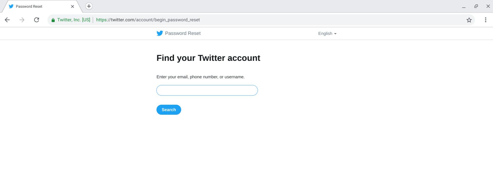 V případě potřeby můžete obnovit heslo účtu Twitter.
