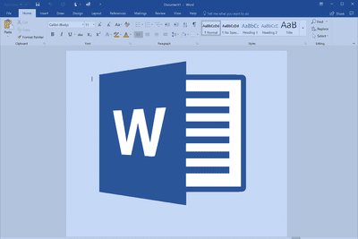 Úvodní obrazovka pro Microsoft Word