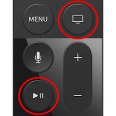 Restartujte Apple TV pomocí tlačítek Play a Home