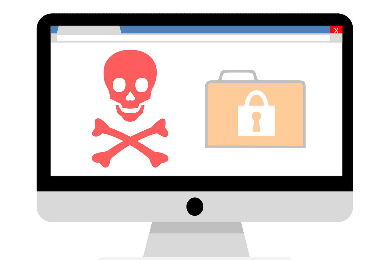 Ikona hackerů a složek na monitoru počítače