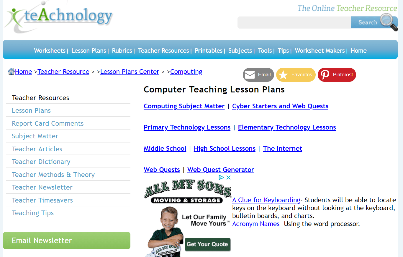 Screenshot technologie Teachnology