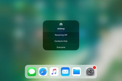 AirDrop na obrazovce ovládacího centra iOS 11