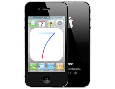 iPhone 4 s ikonou iOS 7 na obrazovce